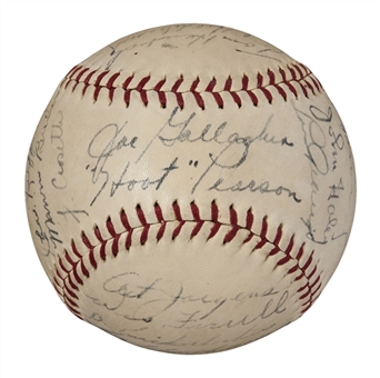 1939 New York Yankees Team Signed Baseball with 27 Signatures Including Gehrig, Dickey, Gordon & Ruffing (JSA)